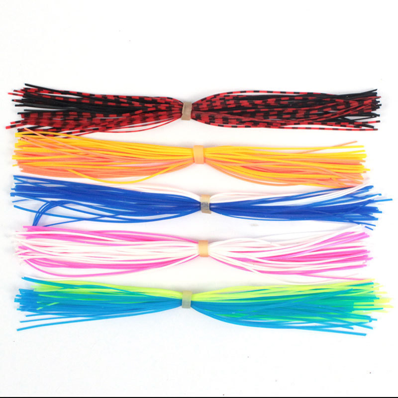 Standard Banded 13cm Silicone Skirts Bulk Colorful Fishing Lure Rubber Skirt Material