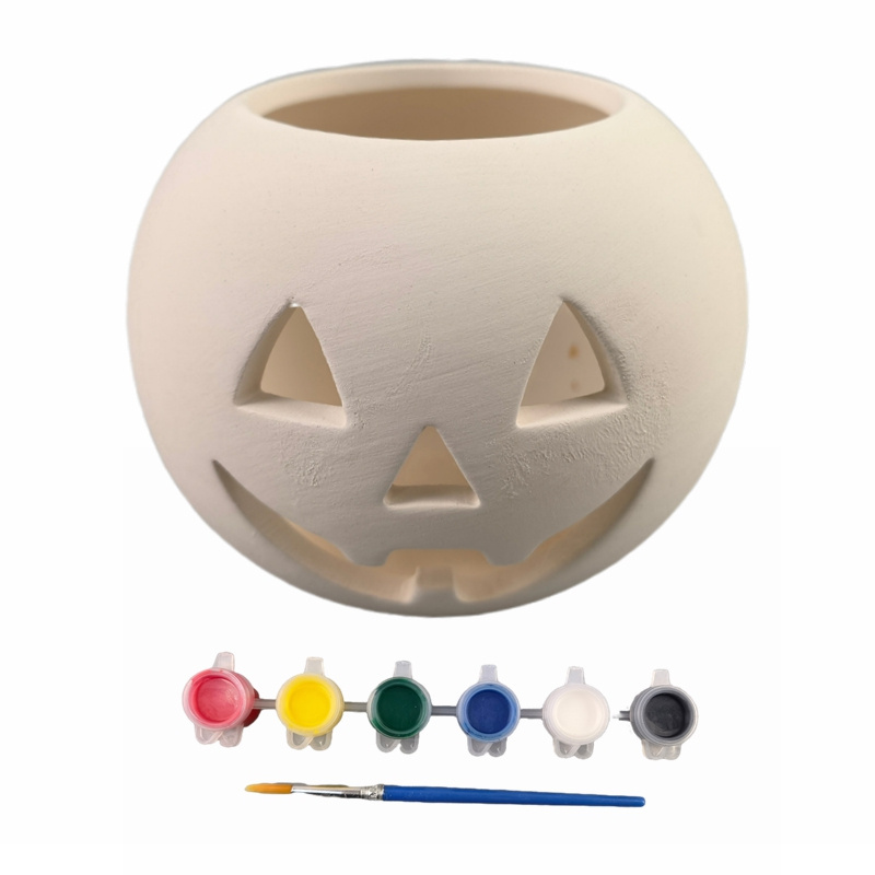 Cute Pumpkin Bisque Ceramic Unpainted Home Decor Custom DIY Paint Kit Blank Unfinished Bisque Ceramic Crafts