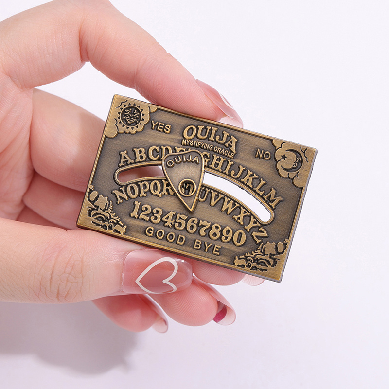 Retro Charm Ouija Enamel Pins Witchcraft Divination Board Brooches Lapel Badge for Backpack Clothes Mysterious Pin Jewelry Gift