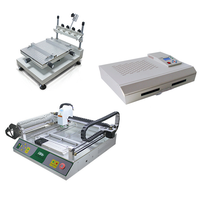 Small Automatic Circuit Board Making LED Light Production SMT Pick and Place Screen Printing Machine Reflow Oven