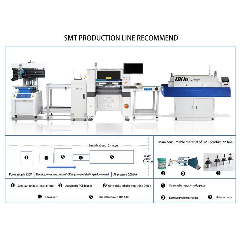 Qihe QM61 Automatic Circuit Board Pick and Place Making SMT Production LED Bulb Assembly Line Machine