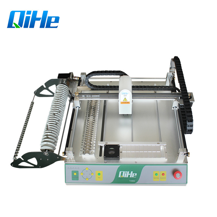 Qihe TVM802A Small Desktop SMD Pick And Place SMT Automatic Chip Mounter LED Assembly Machine