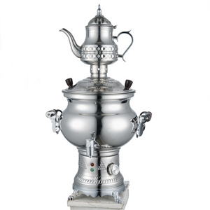 High Capacity 8L 10L Electrical Keep Warm Tea Maker Samovar Stainless Steel Thermostat Samovar With Faucet hot water urn