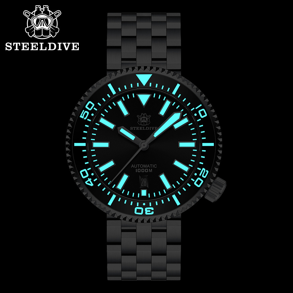 In Stock! SD1976 STEELDIVE Brand Stainless Steel Bracelet 100ATM 100 bar Waterproof Stainless Steel Automatic Diver Watch