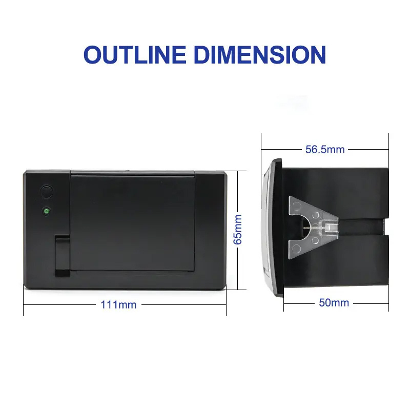 CSN-A2 2inch 58mm Micro Front Panel Thermal Receipt Embedded Kiosk Printer TTL/RS232 For Fuel Dispenser