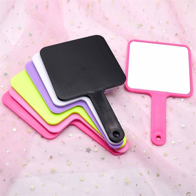 wholesale custom logo square shapes cosmetichand mirrors private label bulk salon hand held mirror