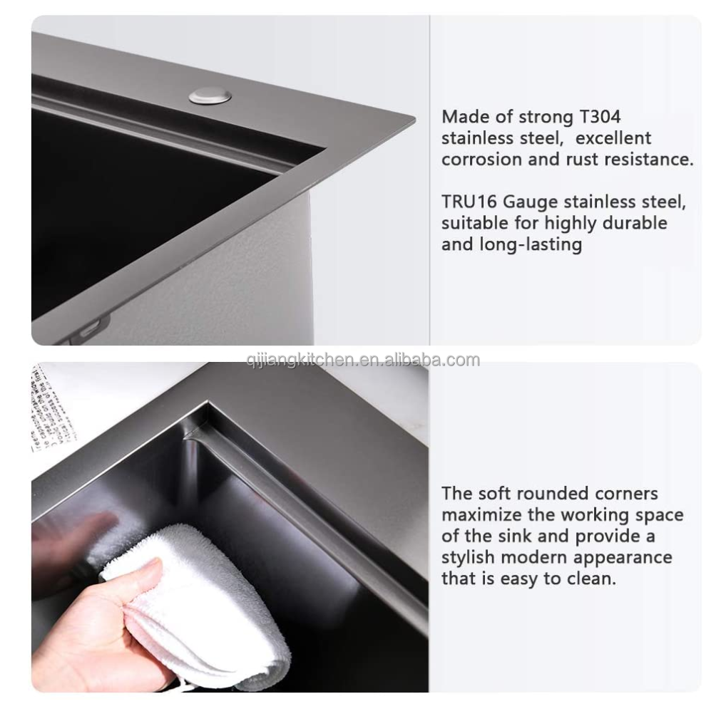 Hot Sale Handmade Sink- Customized Stainless Steel Triangular Corner Kitchen Sink