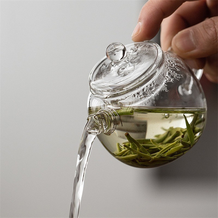 Wholesale 4 Oz Tea Kettle Kitchen High Borosilicate Small Mini Glass Teapot With Stainless Steel Filter