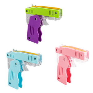 Folding Rubber Band Gun Children's Toy Stainless Steel 6 Series Hair Rubber Band Handgun Boys Gift Nostalgic Gun Keychain