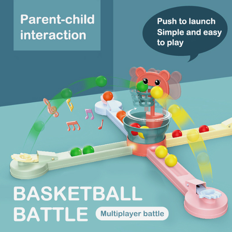 New 4 Player Party Interactive Indoor Mini Spinning Basketball  children's board game finger shooting basketball