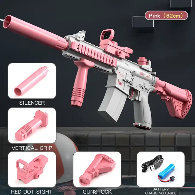 Electric Summer  continuous shooting  Water Gun M416 AK47 sniper rifle Automatic Squirt Water diy assembleoutdoor beach toys gun