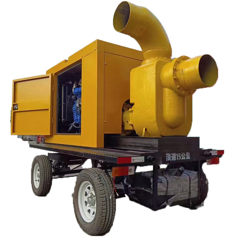 Factory Supply 4-Wheel Pump Truck Diesel Water Pump with Motor Power Supply Centrifugal Pump for Flood Control & Drainage