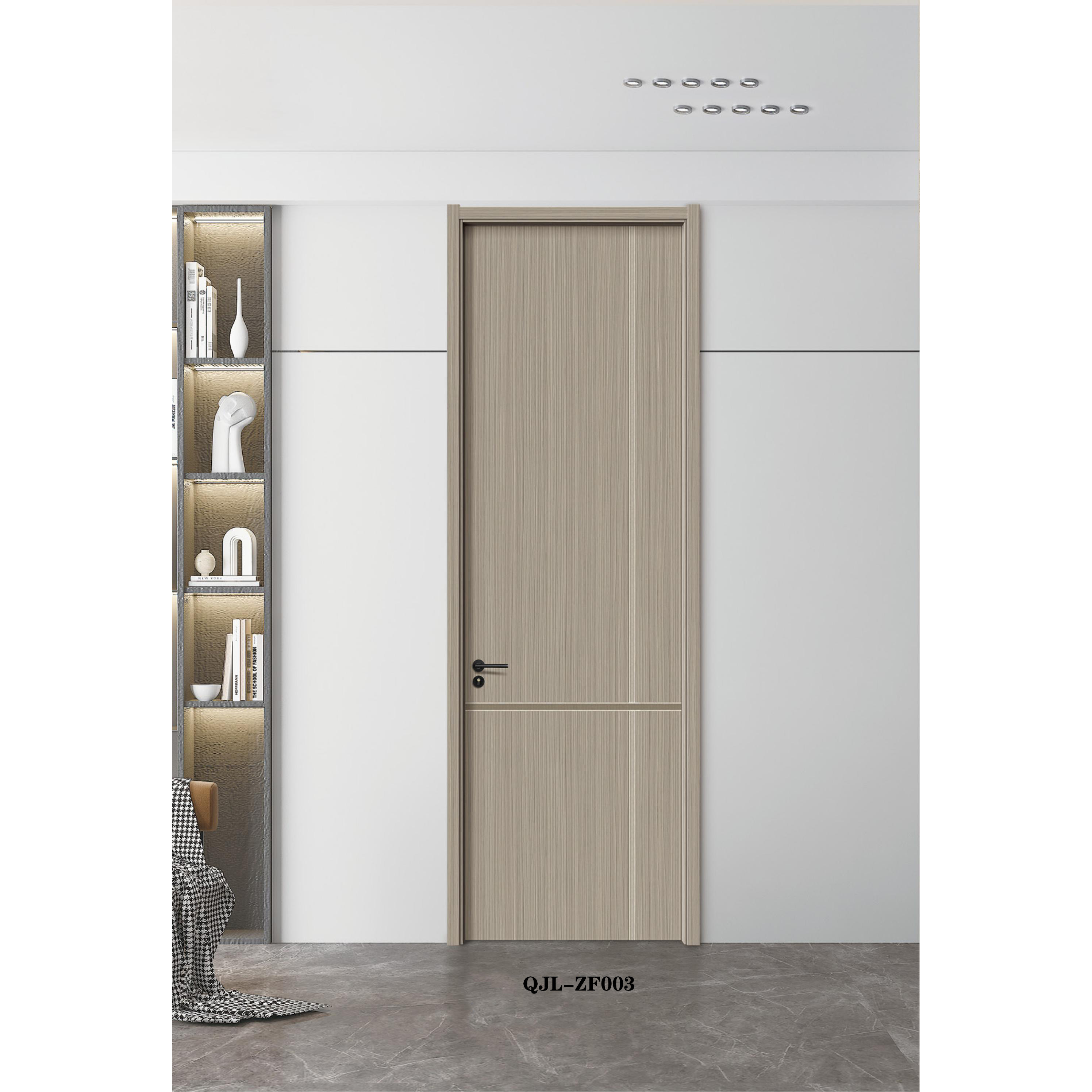 China cheap solid wood door carbon crystal panel soundproof door for apartment hotel.