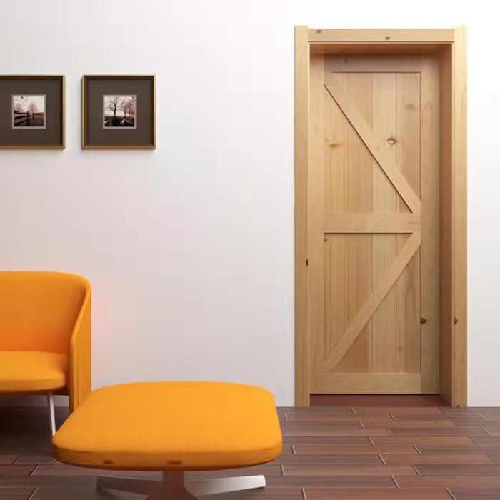 Custom Internal Sliding Door  Wooden Veneer Barn Door With wooden Panel