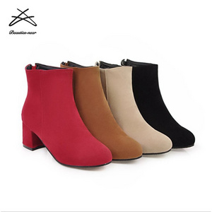 2018 latest boots women heels ladies high heel safety shoes chunky heel women boots