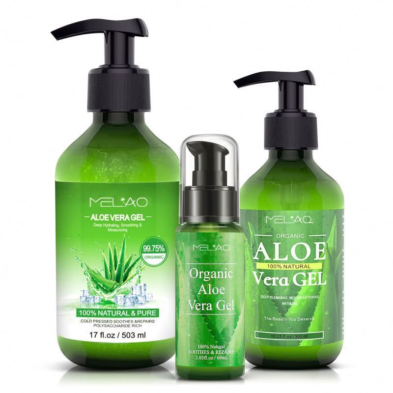 MELAO Private Label Wholesale Bottle Smoothing 100% Pure Face Deep Nourishing Moisturizing Aloe Vera Gel