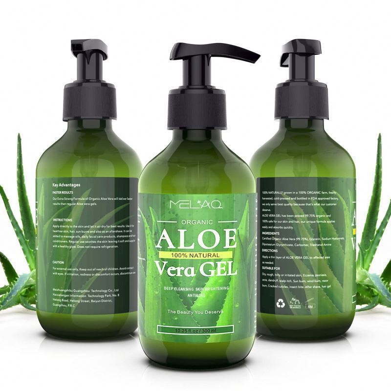 MELAO Private Label Wholesale Bottle Smoothing 100% Pure Face Deep Nourishing Moisturizing Aloe Vera Gel