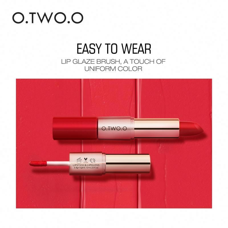 Malaysia Indonesia Best Selling 12 Colors Velvet Liquid nude otwoo 2 in 1 Lipstick