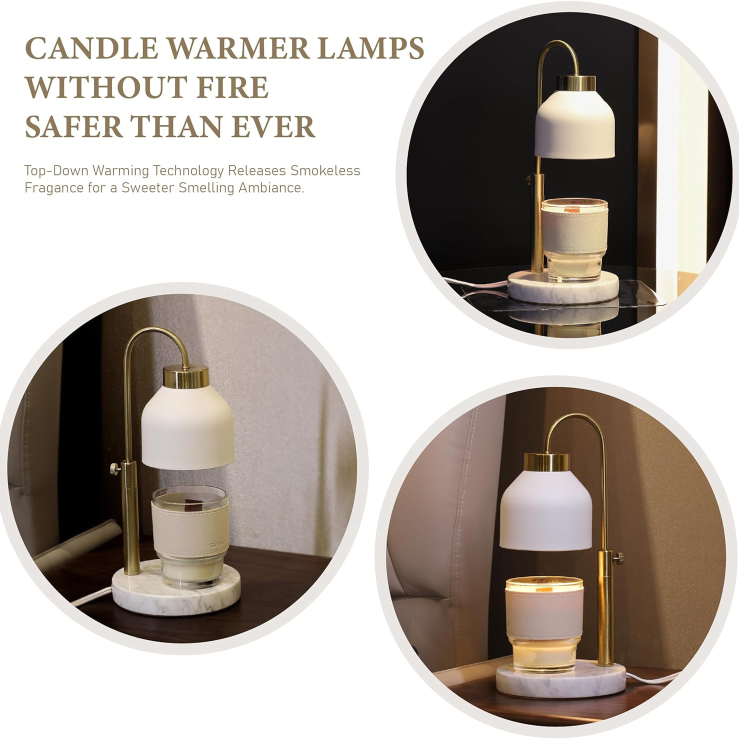 Bulb Marble Base Timer Dimmer Height Adjustable Electric Candle Light