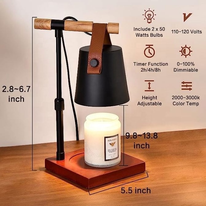 Wood Base Wholesale Candle Warmer Lamp Electric Metal Lamp Wax Melts Candle Warmer Lamp For Jar Candles