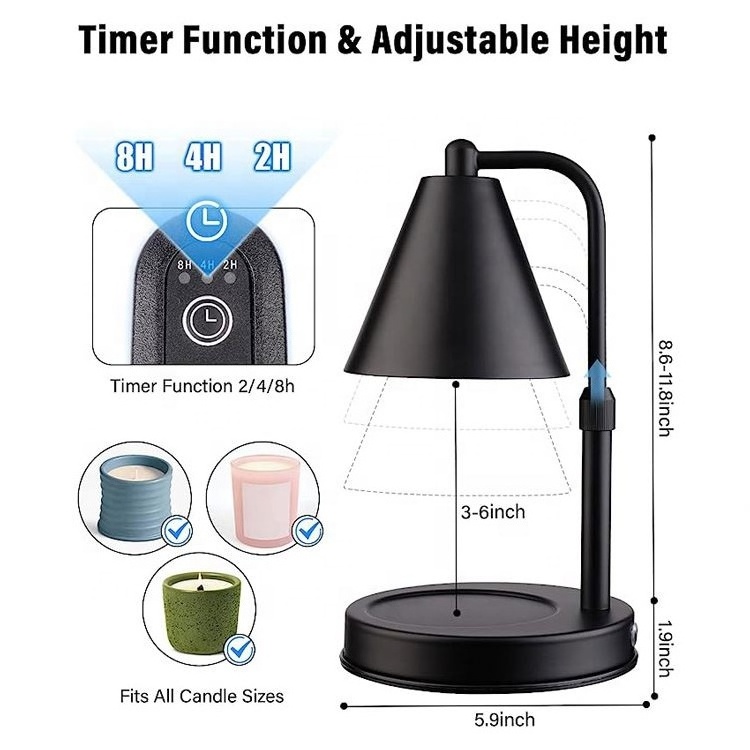 Factory Flameless Candle Melting Lamp Aromatherapy Scented Wax Home Gifts Candle Warmer Lamp With Metal Hot Selling Timer