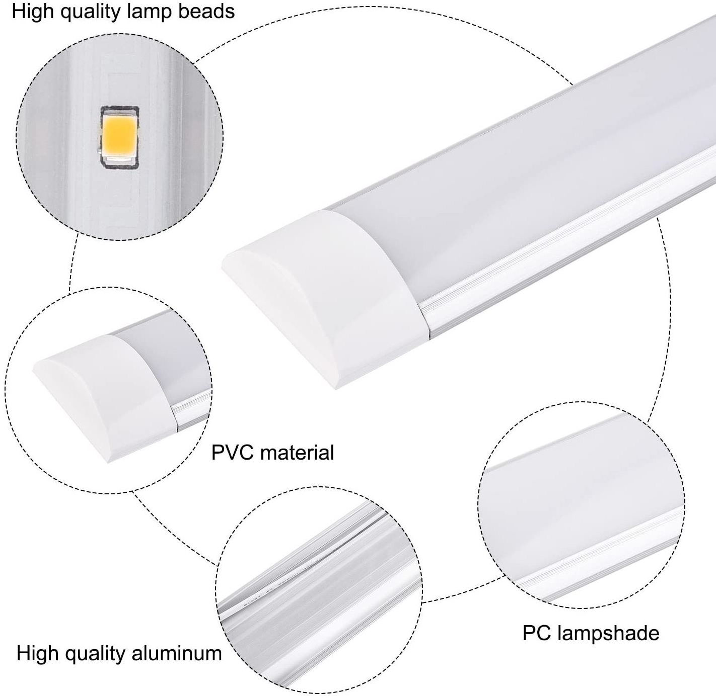 2FT 3FT 4FT LED Batten Tube Light Shop Light 36W Workbench Garage Ceiling Lamp