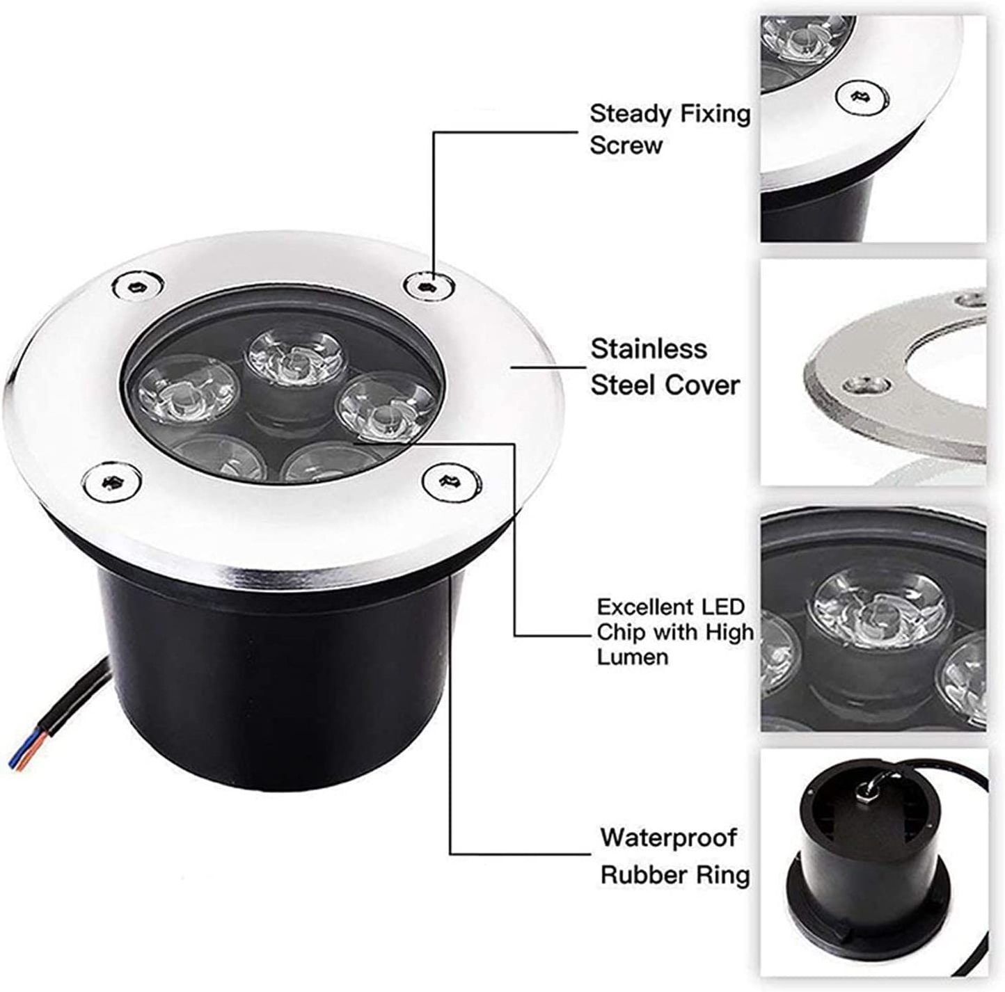 IP67 waterproof Ground Spot Garden Lights Outdoor Stair One Side Lighting 2W 3w 4w exterior Floor Underground Lights