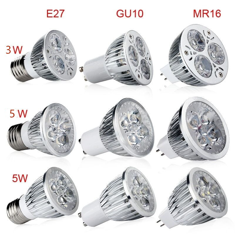 mr16 gu10 gu5.3 led spotlight bulb 5w 9w white 4000k dimmable downlight 500-700lm