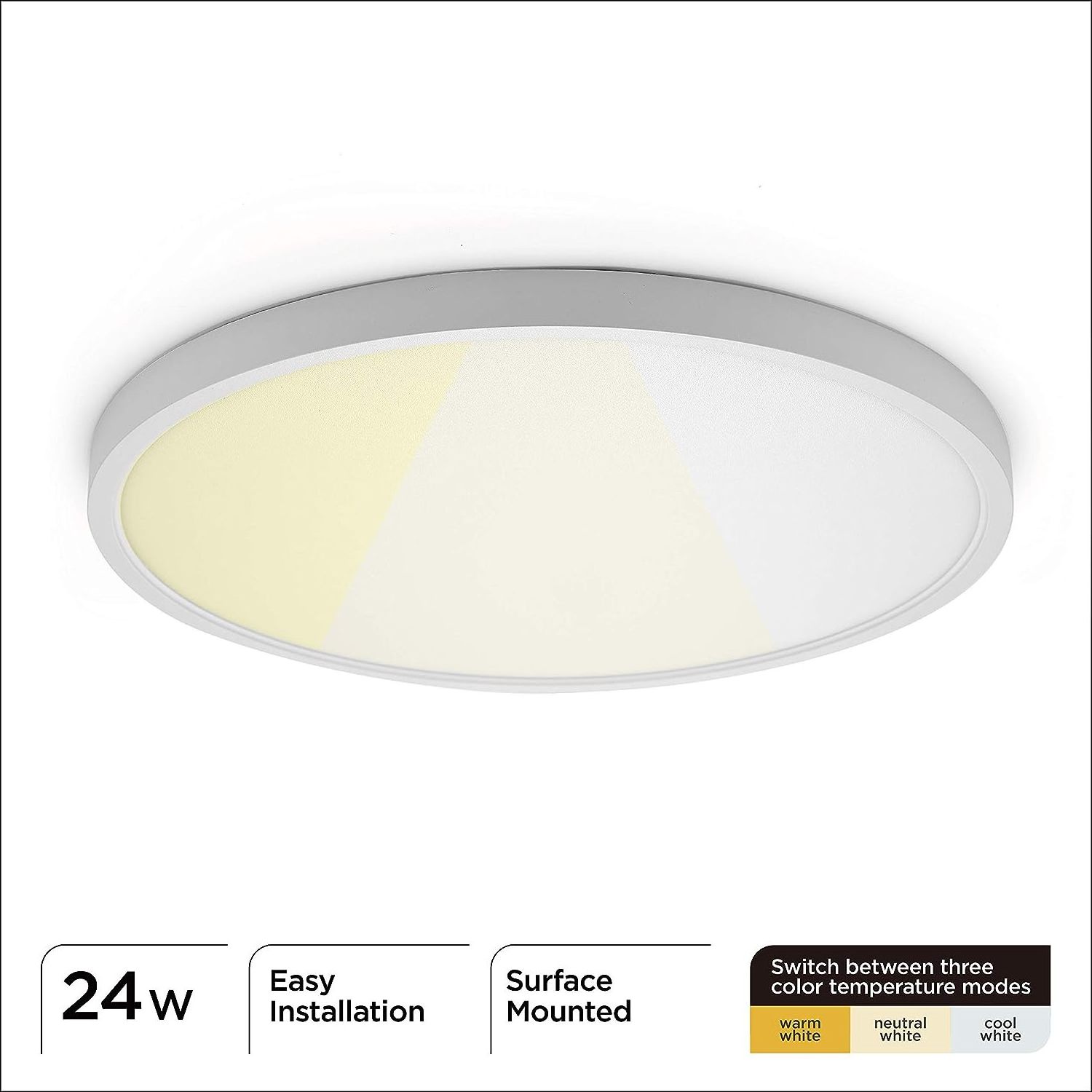 24w 36w Suspended Led Ceiling Light fixture Surface Mount round/square Panel Light lamp 3000K