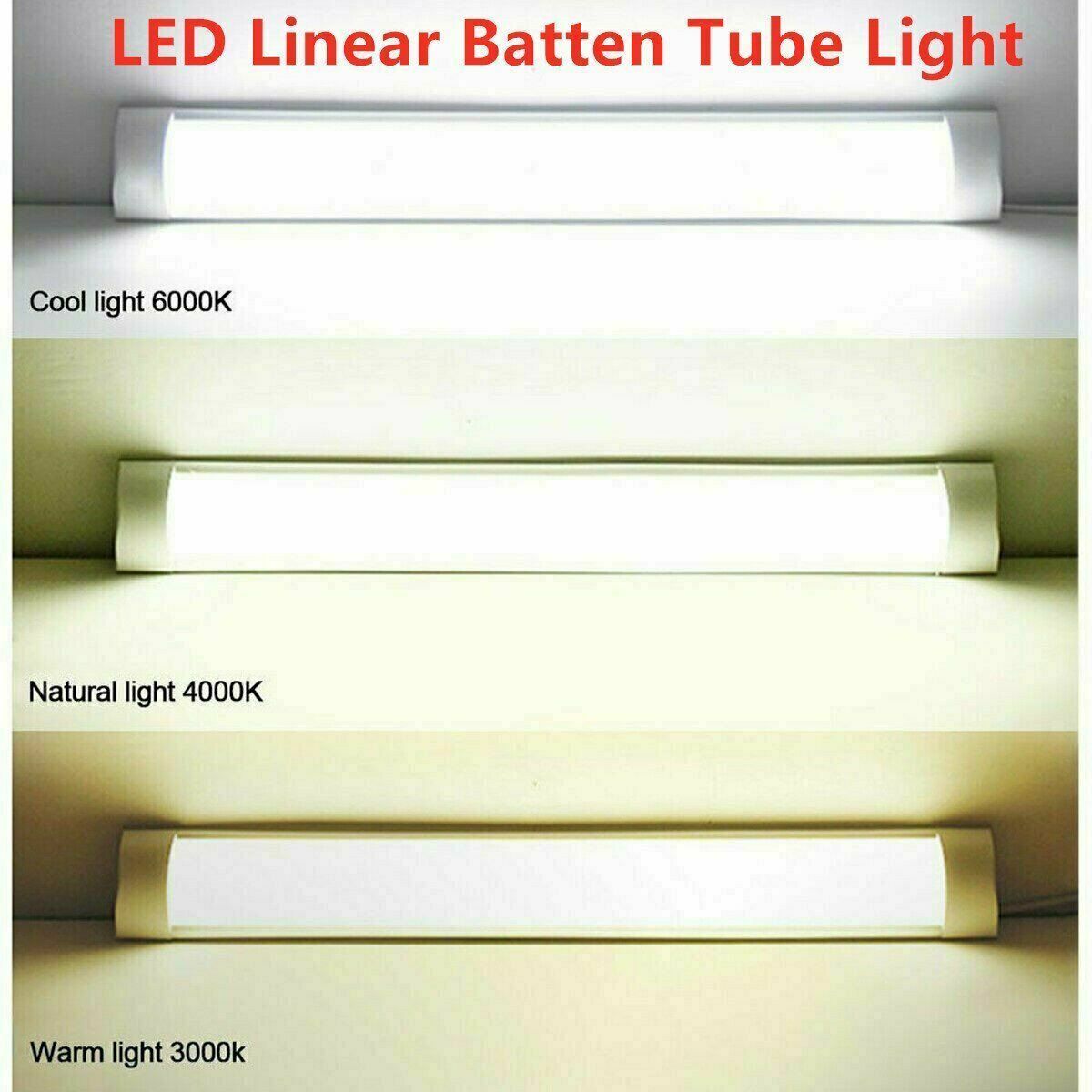 1FT 2FT 3FT 4FT LED Batten Light Tube Light Ceiling Linear Bar Garage Lighting Lamp