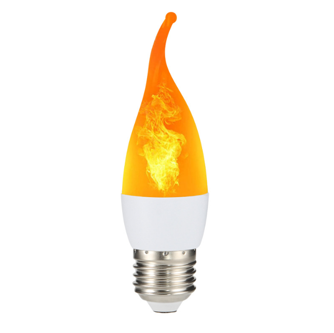 LED Burning Flicker Flame Effect Fire Light Bulb E27 B22 Decorative Lamp 12V/110V