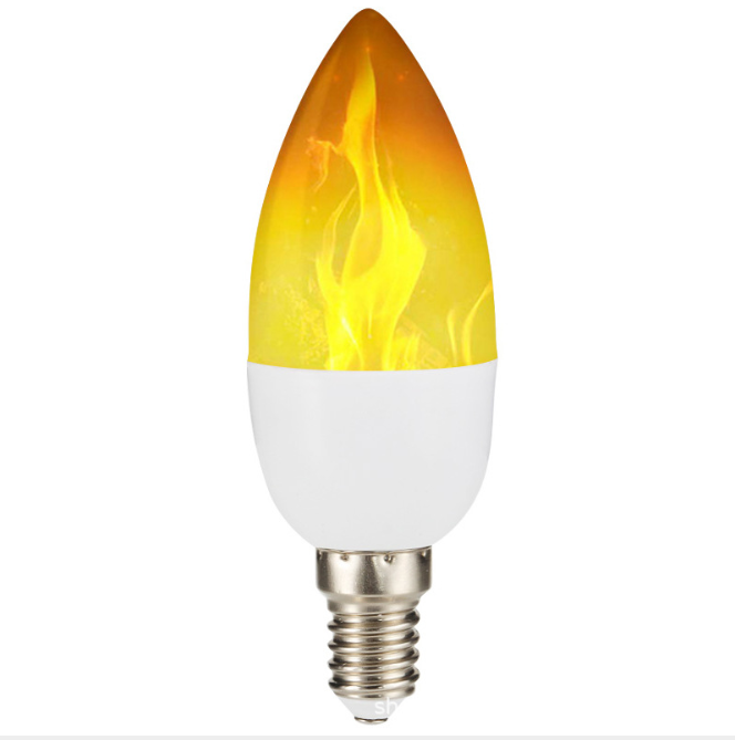 LED Burning Flicker Flame Effect Fire Light Bulb E27 B22 Decorative Lamp 12V/110V