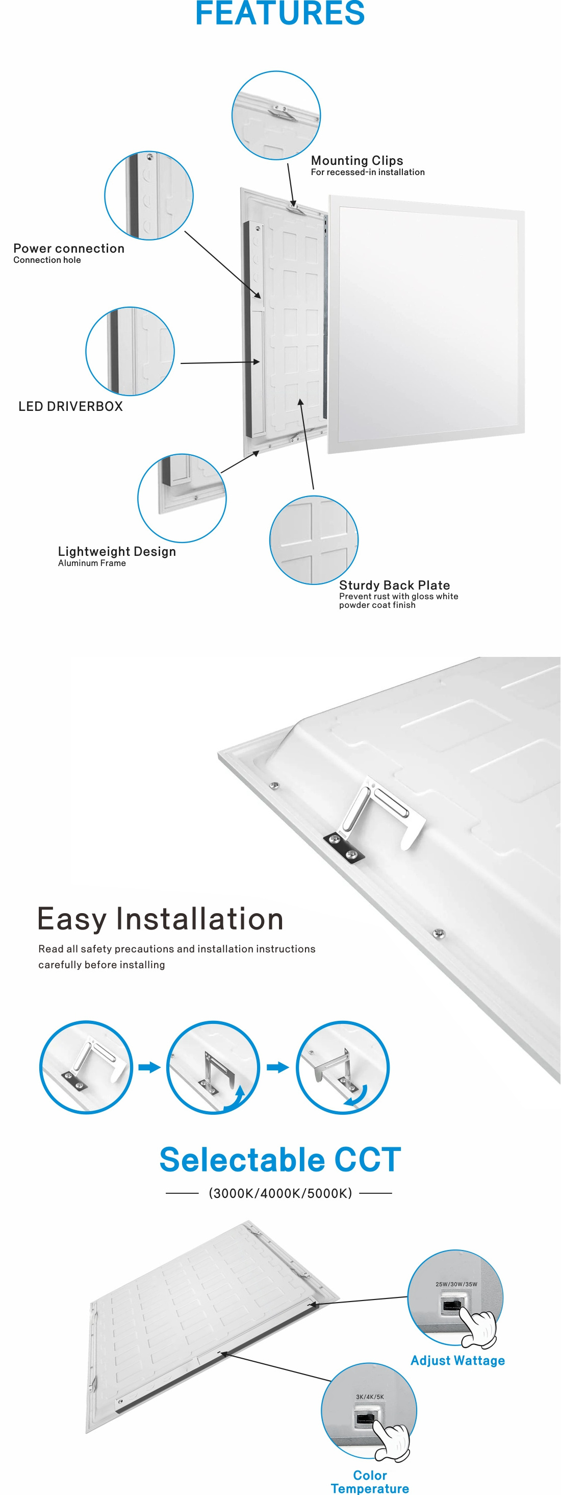 60x60 60x30 120x30 120x60 40W 50W 60W 72W Slim Recessed Smd Square LED Panel Light