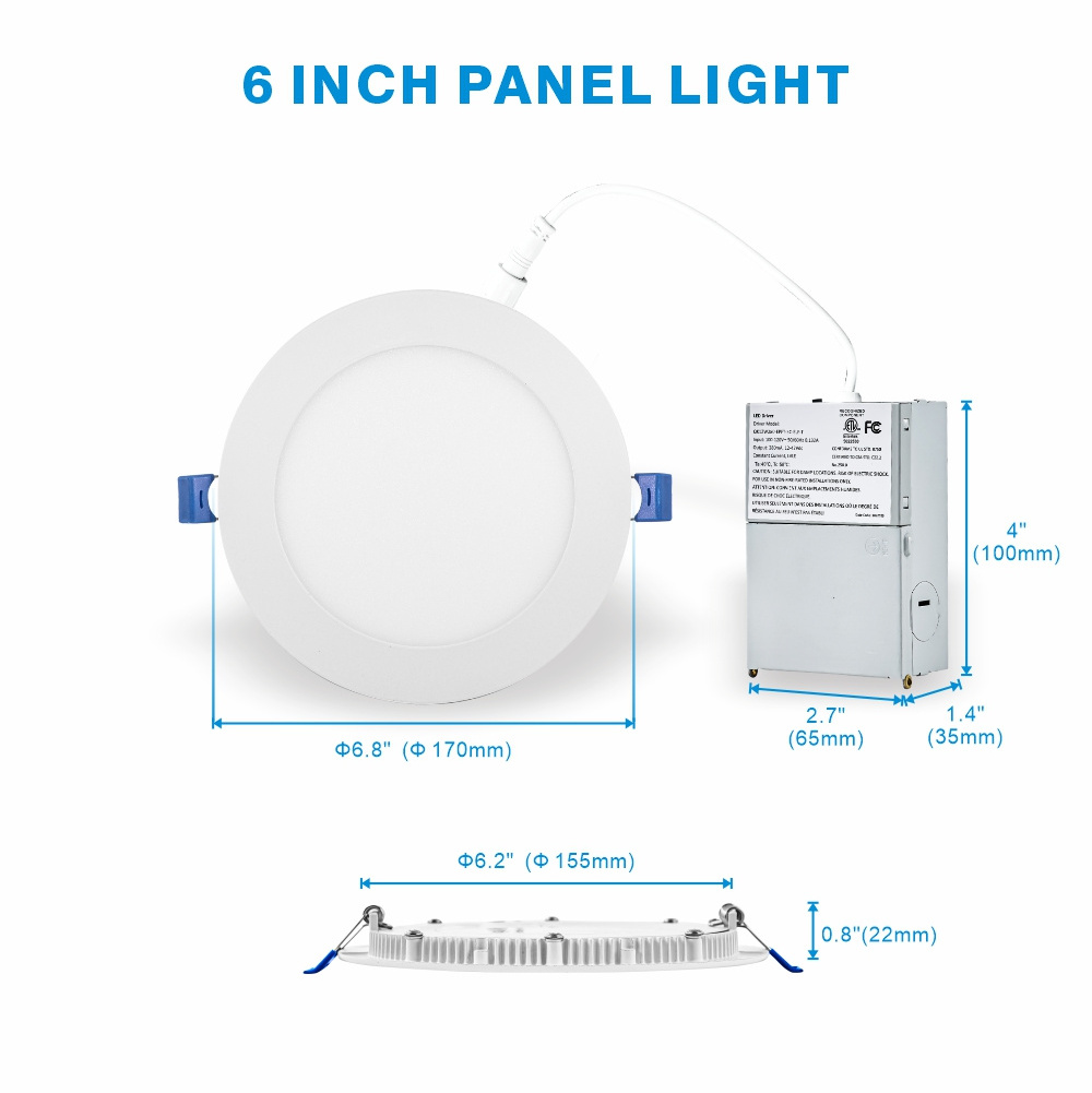 Canada Hot selling 4/6 Inch Ultra Thin LED Recessed Ceiling Lights 9W 12W Dimmable Slim Pot Light with Junction Box