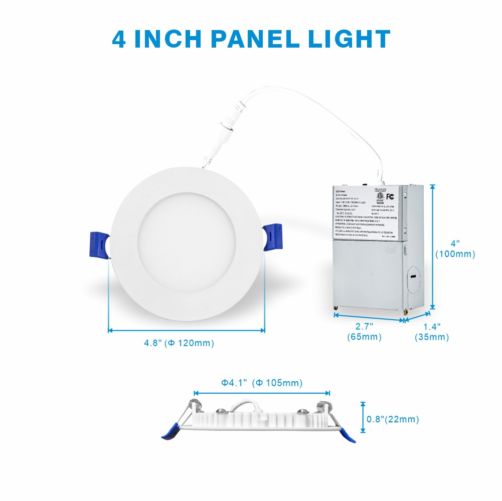 Canada Hot selling 4/6 Inch Ultra Thin LED Recessed Ceiling Lights 9W 12W Dimmable Slim Pot Light with Junction Box