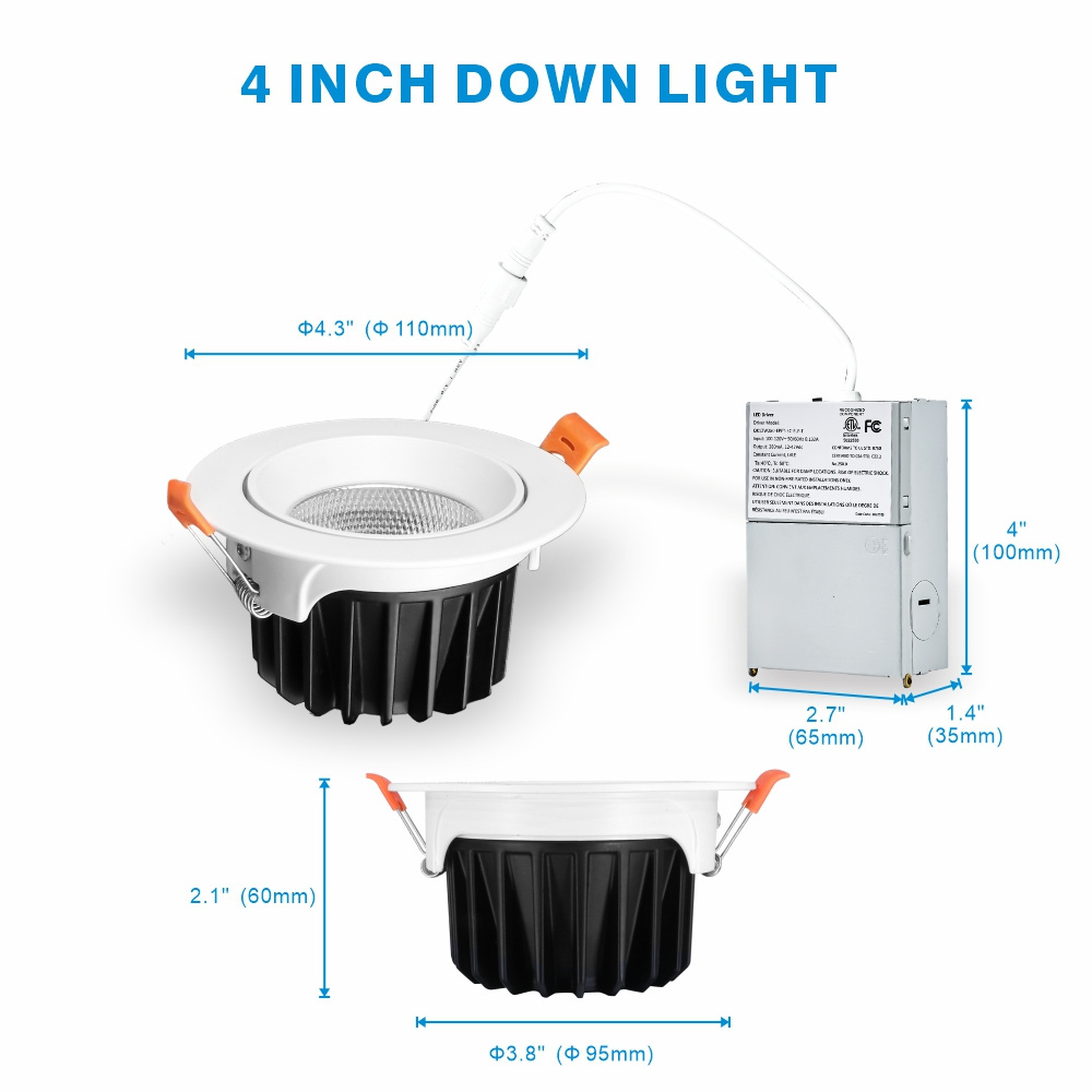 ETL cob LED Recessed Lighting 3 inch 4 Inch Can Lights Dimmable Downlight stock Usa Canada market