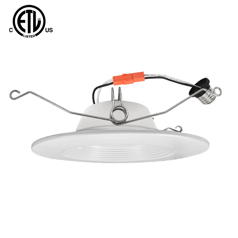 5CCT 4/6 Inch LED Recessed Lighting Retrofit Downlight Anti-Glare Deep Baffle Aluminum Trim CRI80 Dimmable Remodel Can Lights