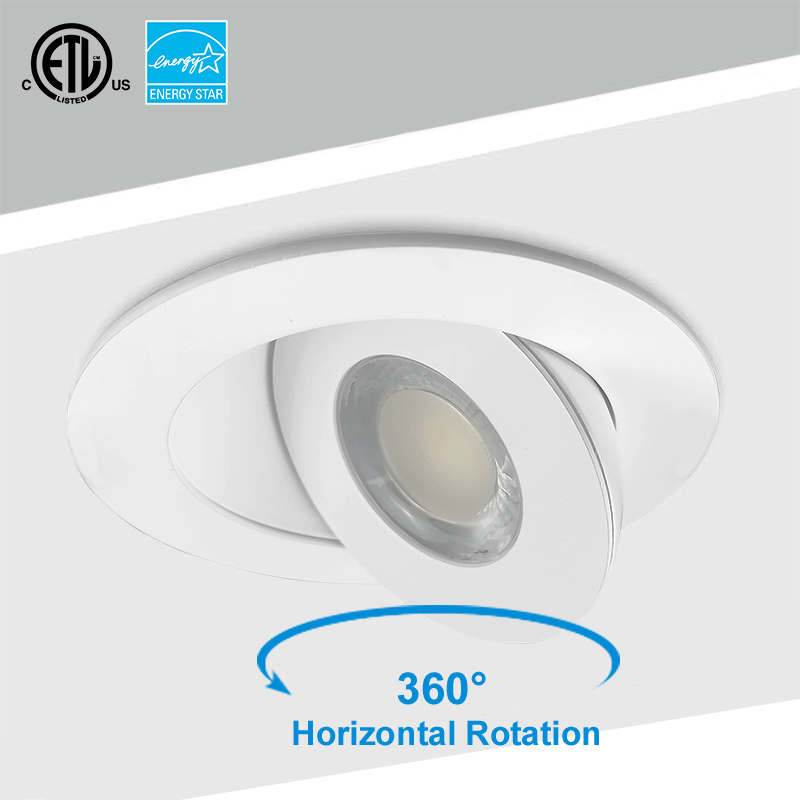 Gimbal LED Recessed Lighting 4 Inch 9W 750LM Eyeball Soffit Lights residential commercial decoration LED Wafer Lights ETL listed