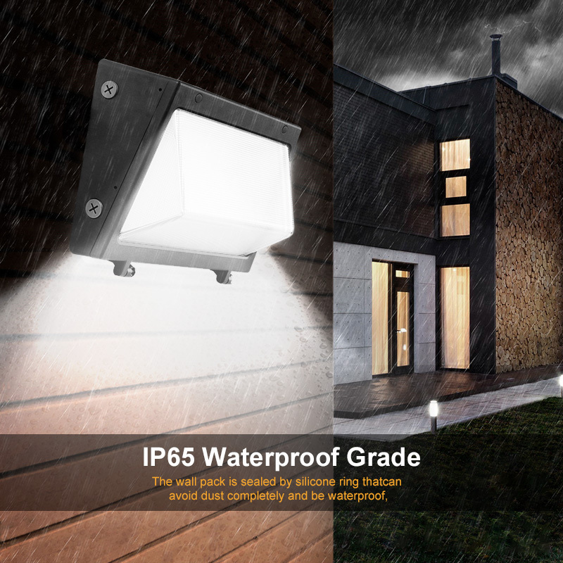 ETL DLC 120W LED Wall Pack Lights with Dusk to Dawn 14400lm 5700K IP65 Waterproof Wall Mount Outdoor Security Lighting