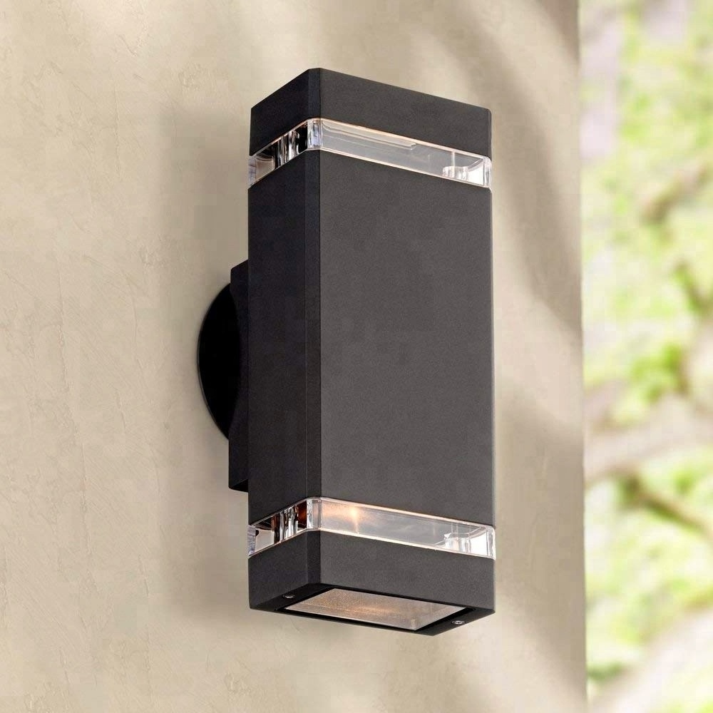 ETL approved Modern Exterior Aluminum+Glass diffuser 2*E26 Wall mounted up and down outdoor wall light