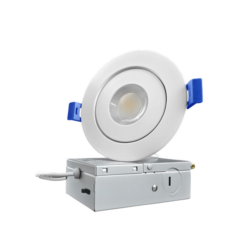 Recessed LED 4 inch White Swivel Gimbal Canless Light 360 Rotation 90 Tilt 4