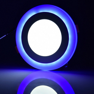 Ultra-Thin Round Double Color LED Panel Recessed Ceiling Light 24W