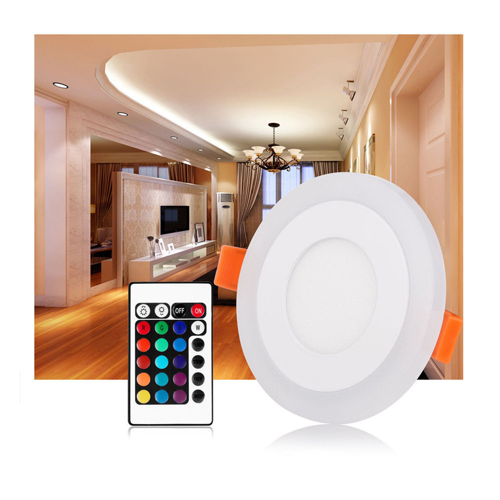 Ultra-Thin Round Double Color LED Panel Recessed Ceiling Light 24W