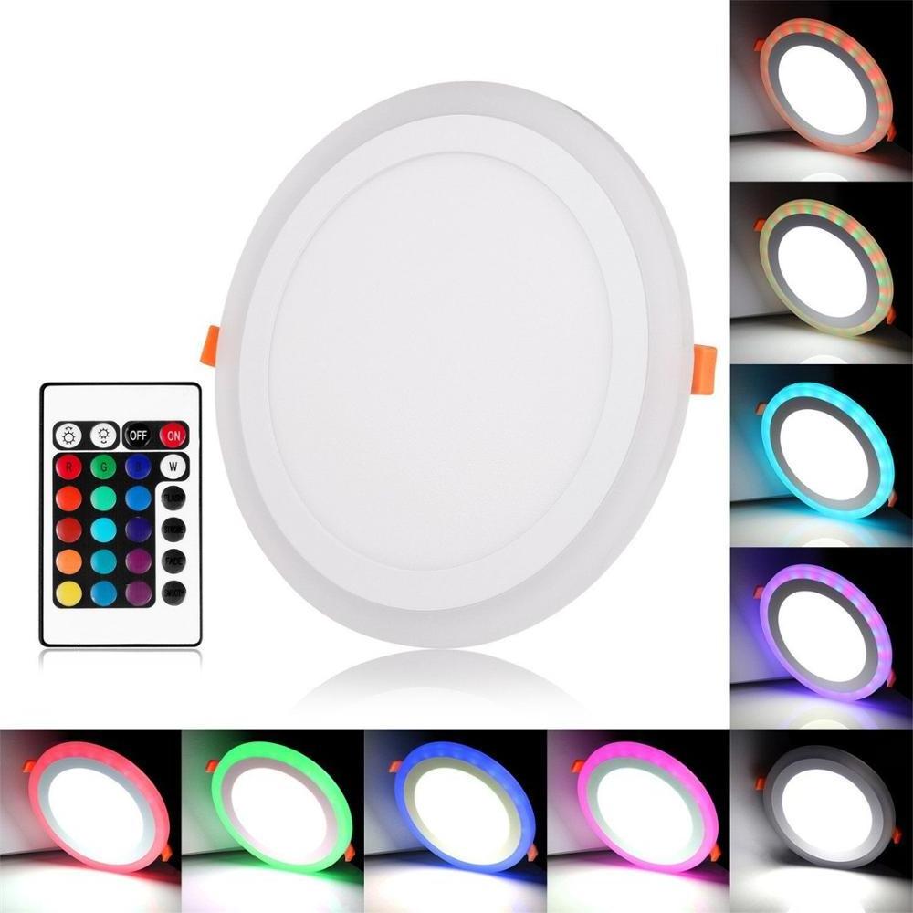 Ultra-Thin Round Double Color LED Panel Recessed Ceiling Light 24W