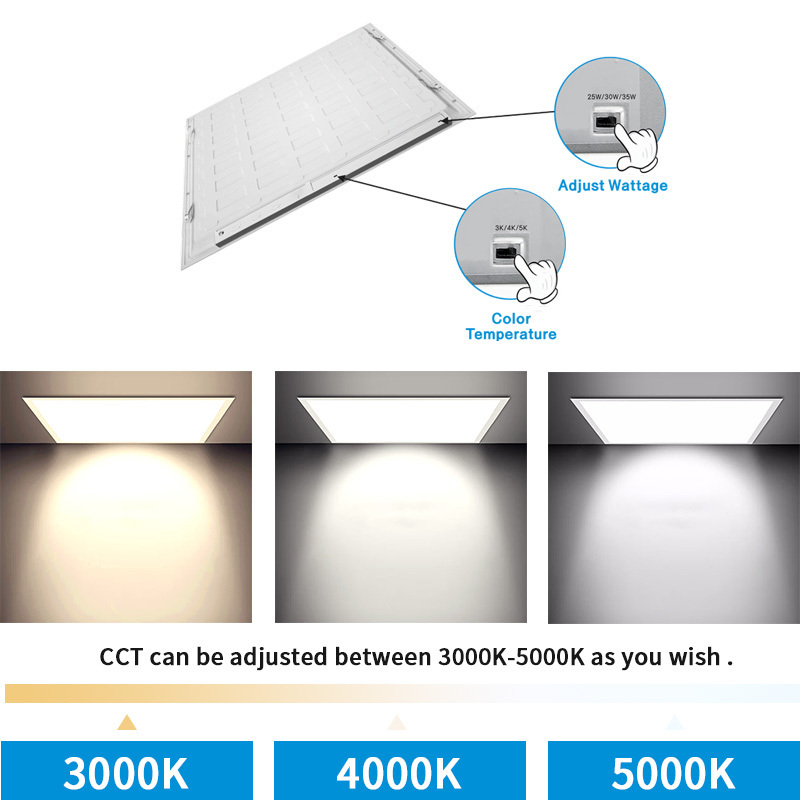 DLC ETL square frameless  2x2 2x4 1x4 led panel light Intelligent led panel Smart Adjustable led surface mounted lamp