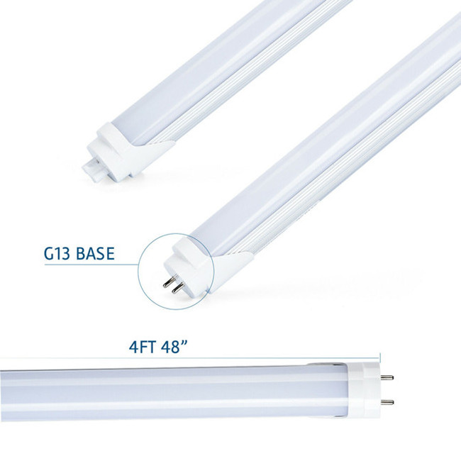 T8 LED 4FT 1.2m Tube Light Bulbs Ballast Bypass Fluorescent Replacement 5000K Daylight 18W Clear Cover milk white cover