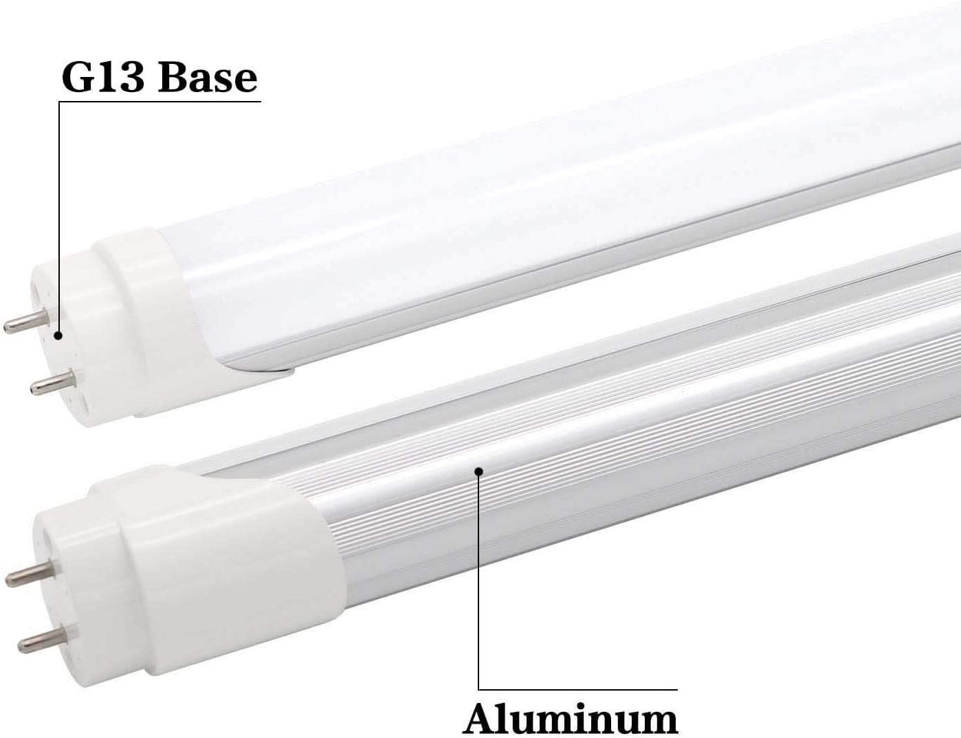 T8 LED 4FT 1.2m Tube Light Bulbs Ballast Bypass Fluorescent Replacement 5000K Daylight 18W Clear Cover milk white cover