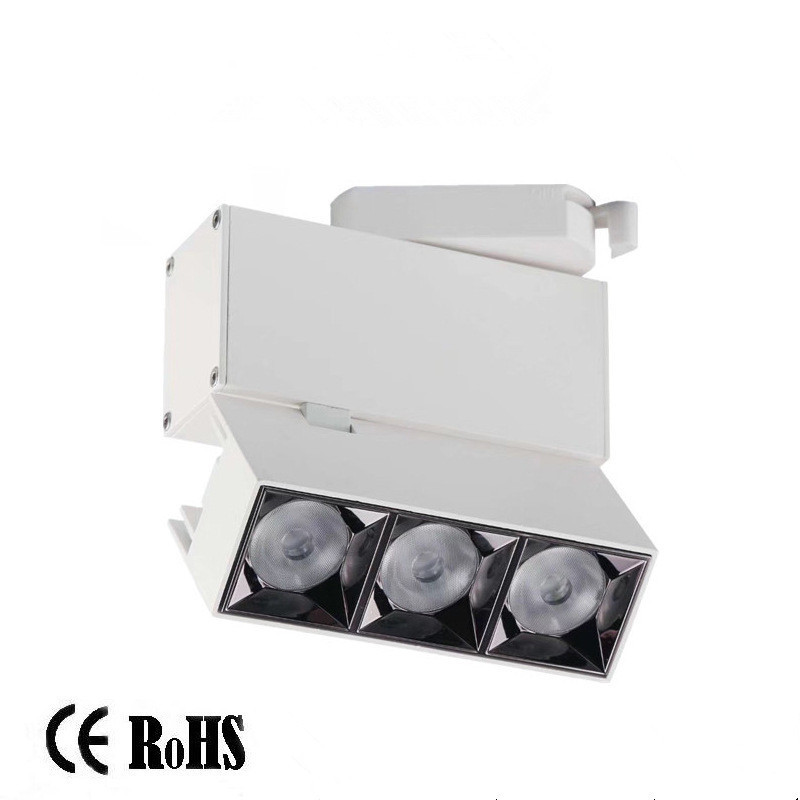 Energy saving 100lm/w Ra90 led showroom shop lighting track lighting 4 3 lines led track light 20 w