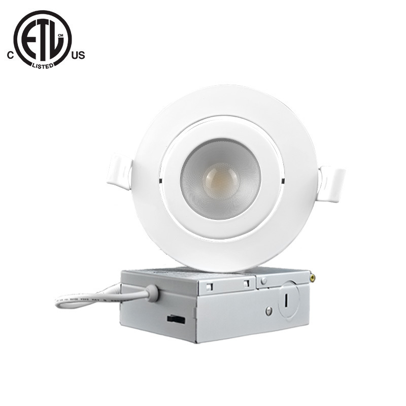 Canless Recessed Gimbal Downlight Suitable for Ceiling 1200lm 4inch 6 Inch LED Rotatable Eyeball Spotlight for bedroom