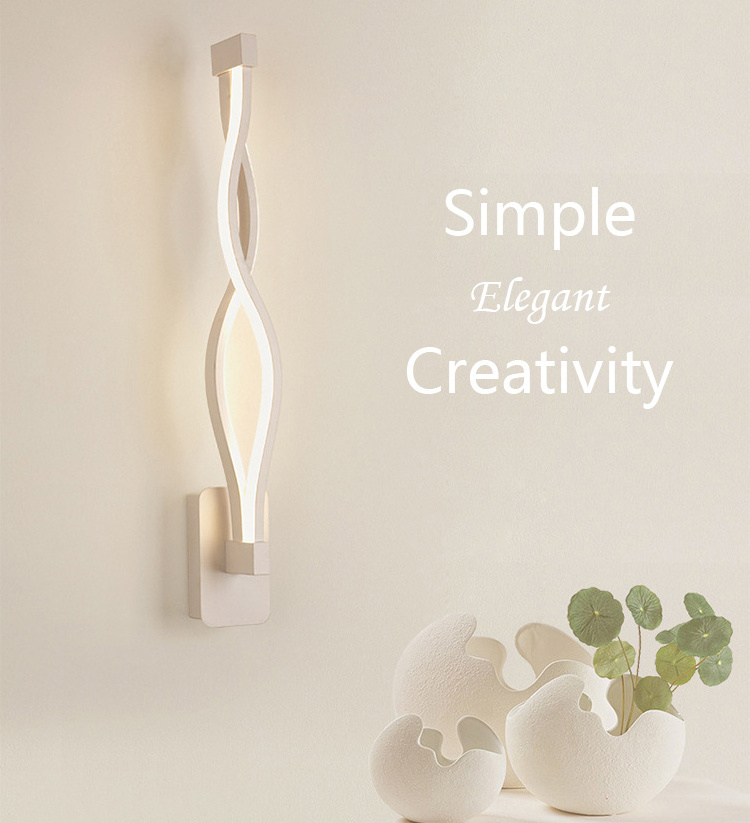 Nordic Minimalist Wall Light Indoor Modern Creative Personality LED Long Line Flower Wall Light